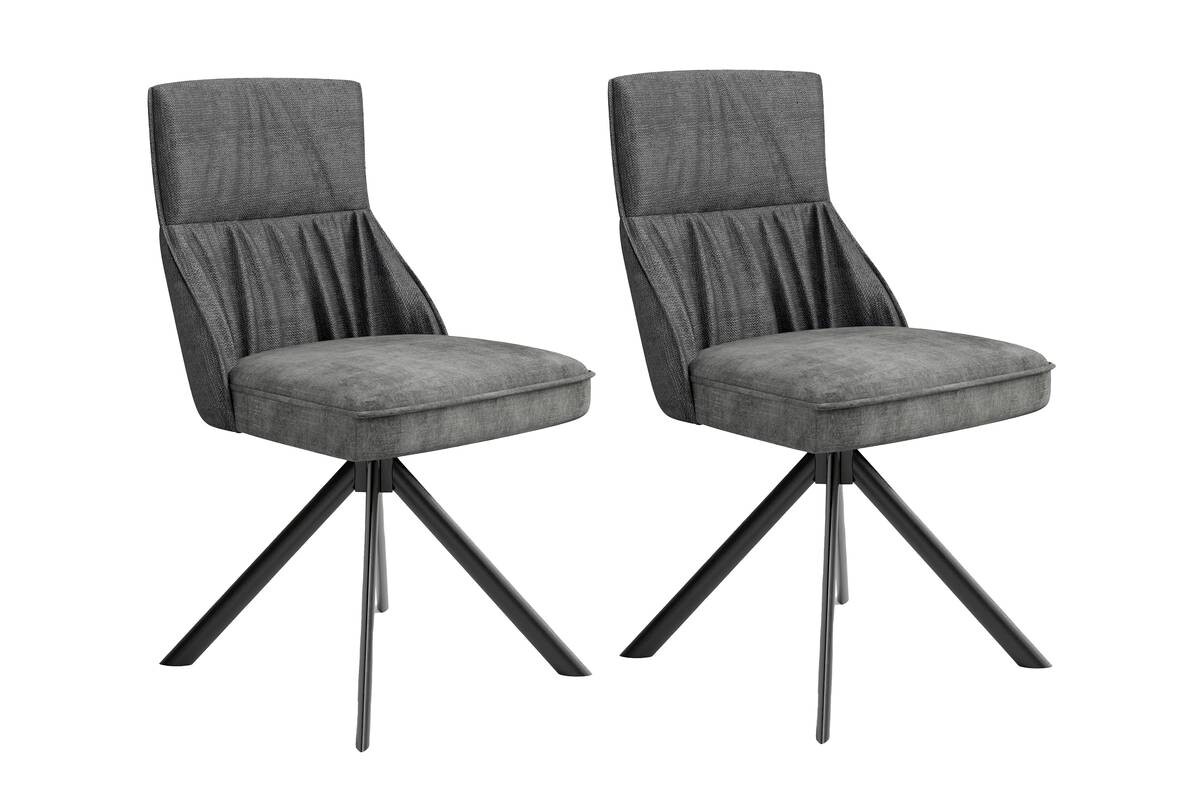 Stuhl CALIFORNIA 2er-Set anthrazit Webstoff B/H/T: ca. 50x89x56 cm