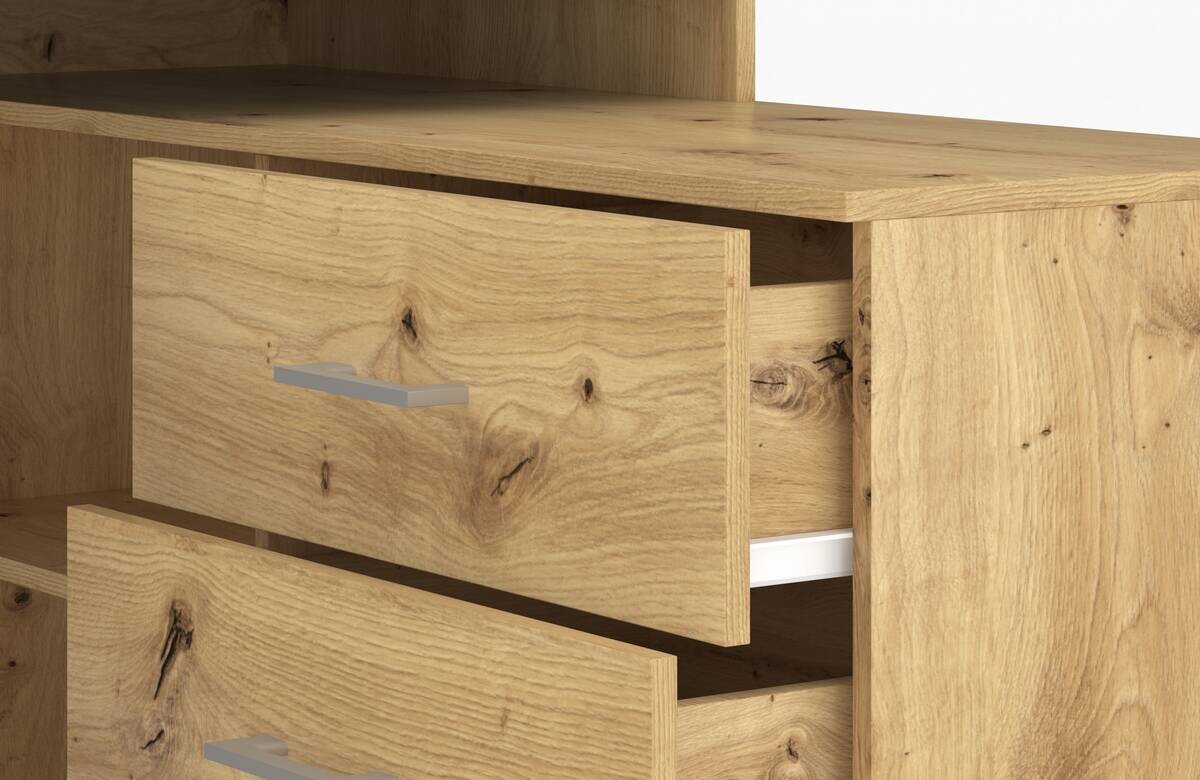 Schreibtisch KURT Eiche Artisan Nachbildung B/H/T: ca. 120x75,4x122 cm