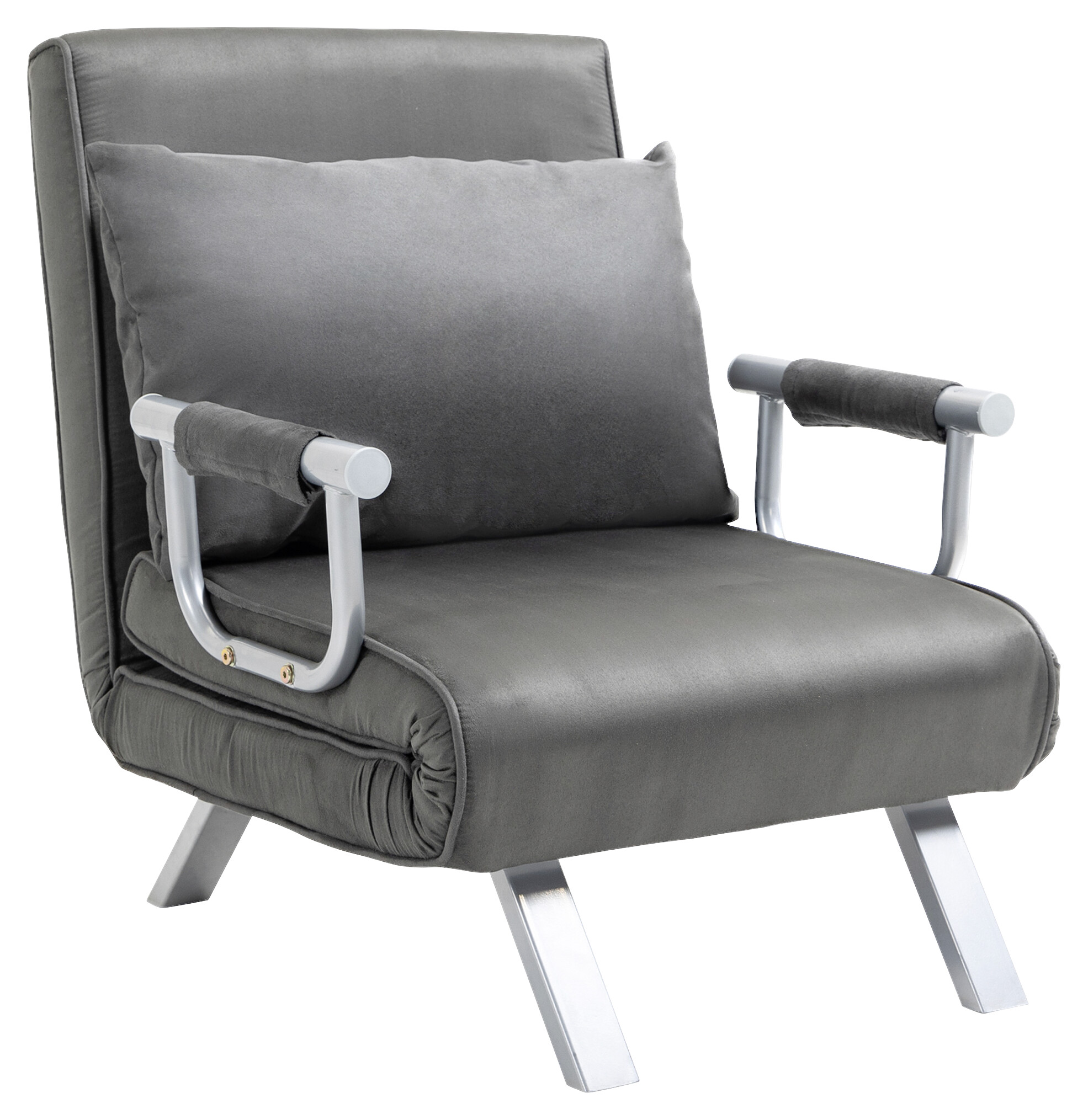 HOMCOM Schlafsofa 833-040 hellgrau Kunstleder B/H/T: ca. 65x80x69 cm