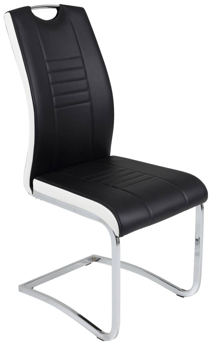 Schwingstuhl Tabea 4er Set schwarz weiß Kunstleder Kunstleder B/H/T: ca. 43x99x61 cm