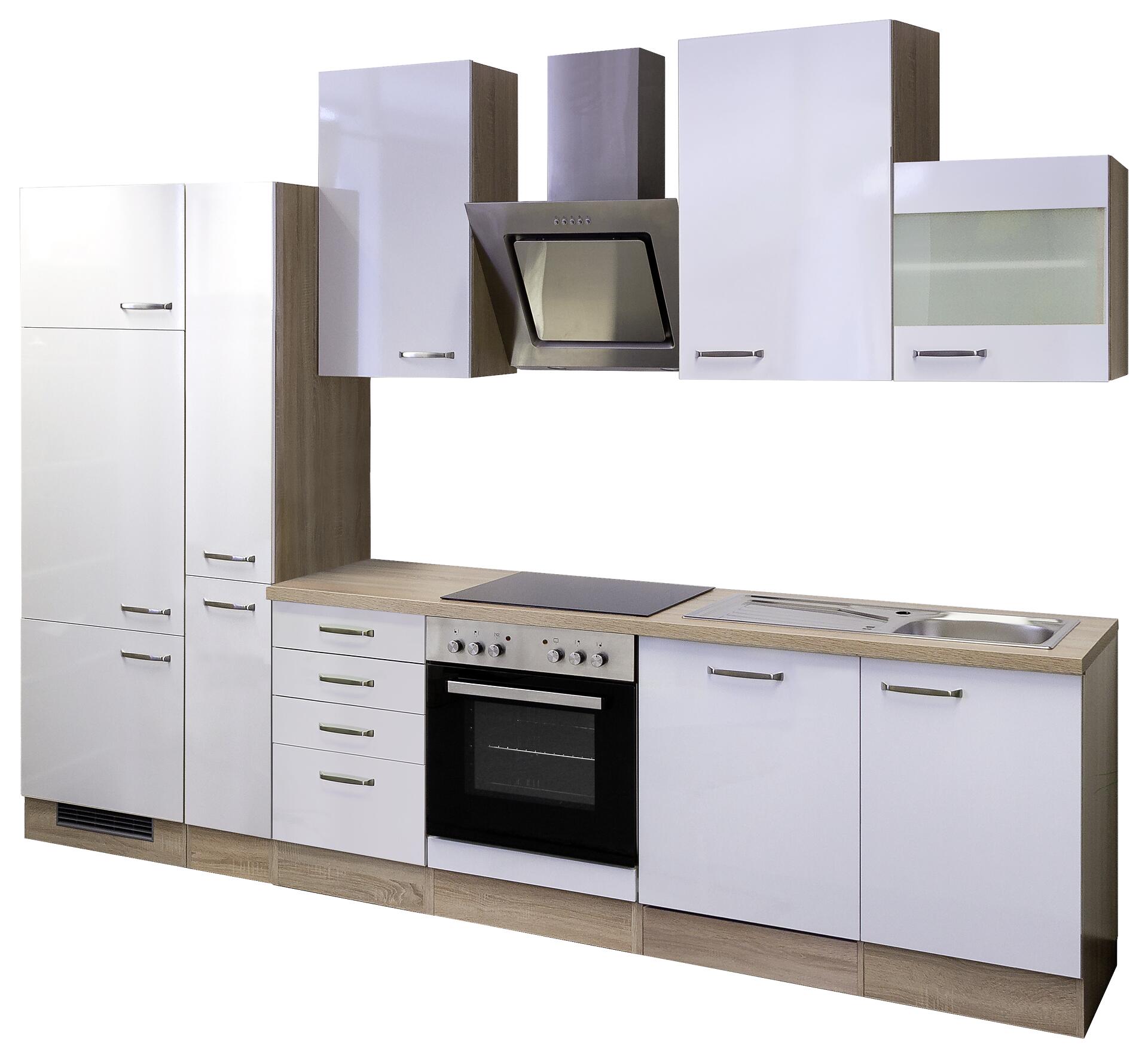 Küchenblock Valero weiß Hochglanz B/H/T: ca. 310x234x60 cm