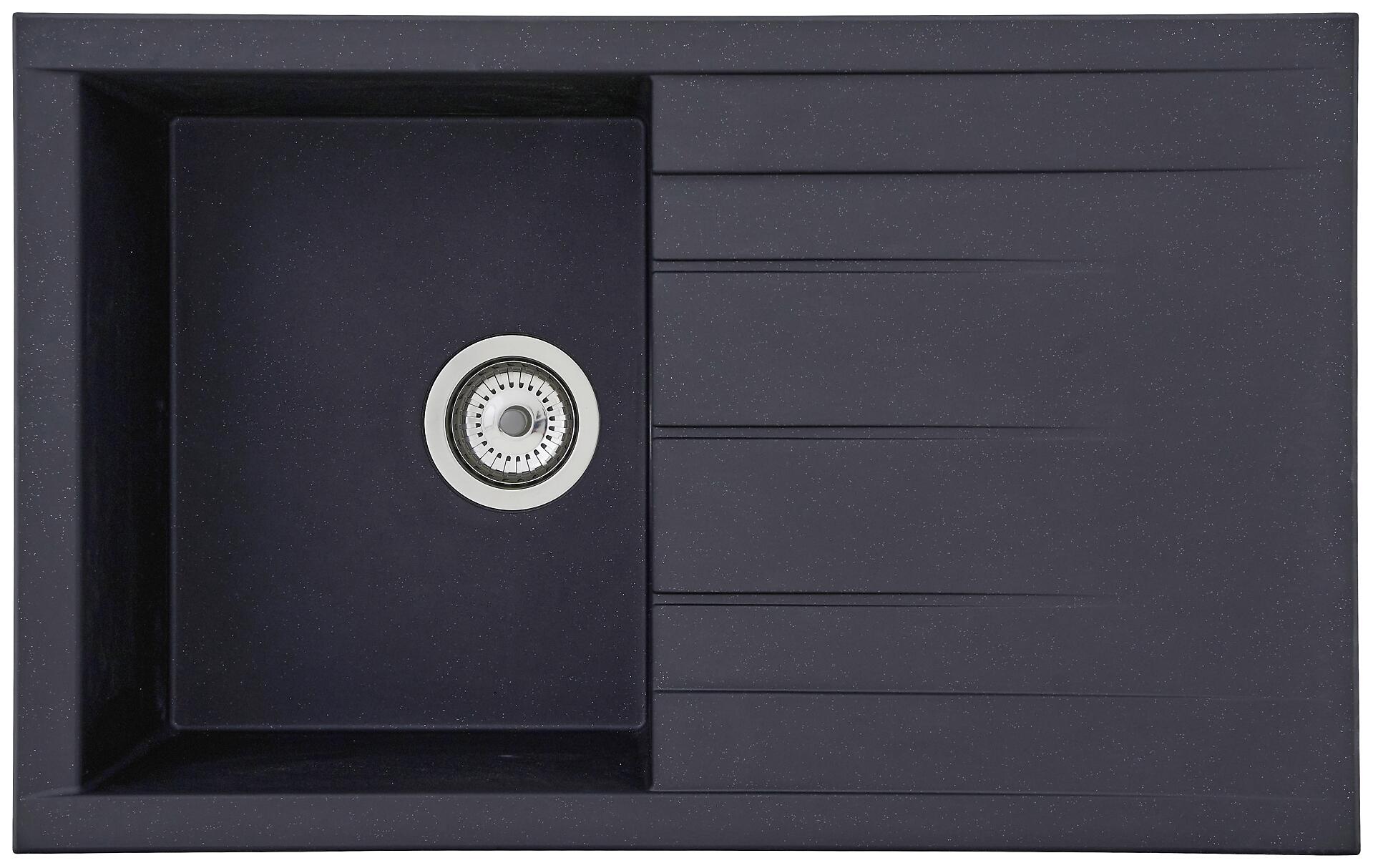 Respekta Einbauspüle Houston 80 x 50 S schwarz Mineralite B/H/T: ca. 80x21x50 cm