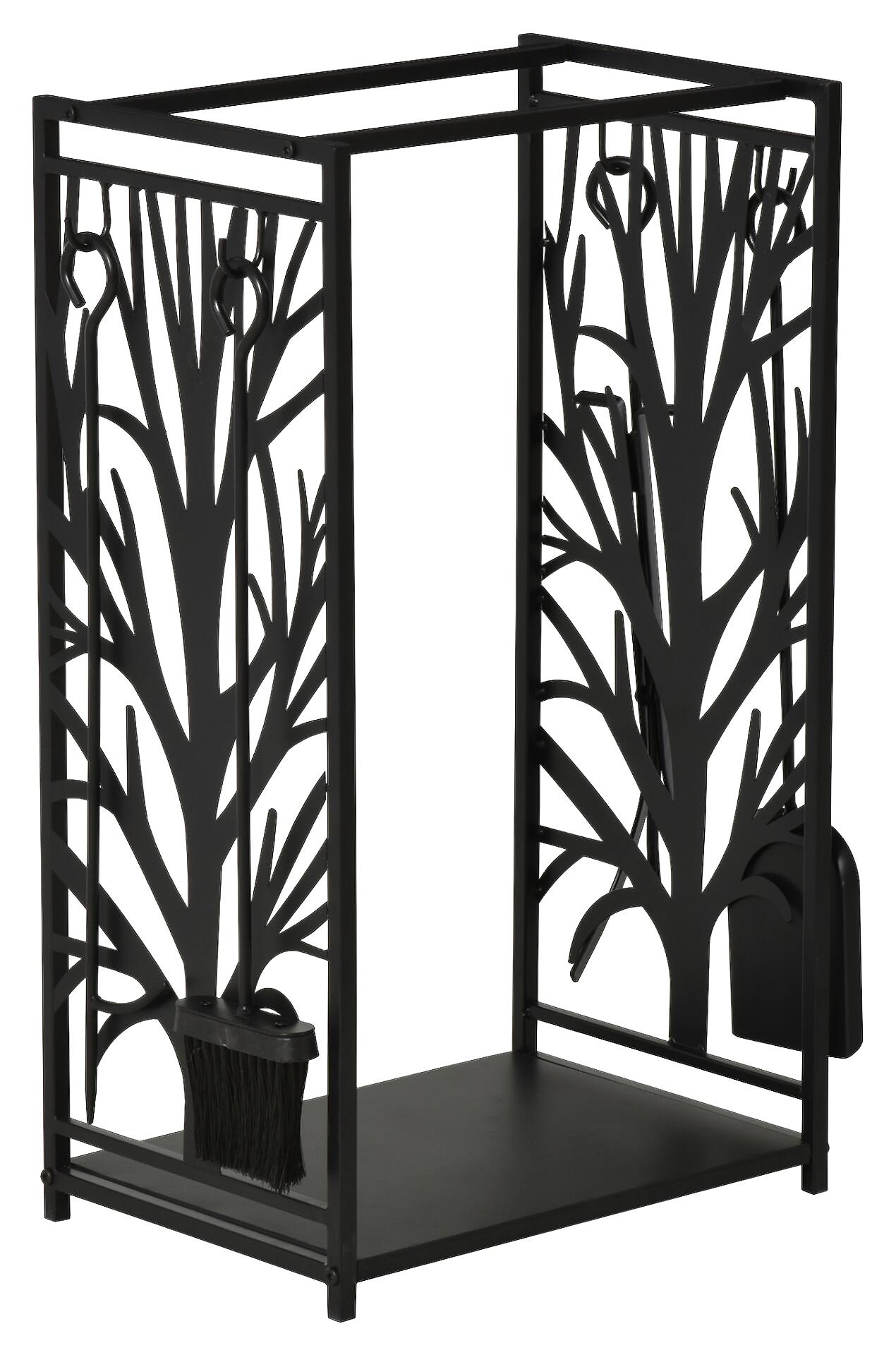 HOMCOM Kaminholzständer schwarz B/H/T: ca. 46x70x29 cm ca. 100 kg