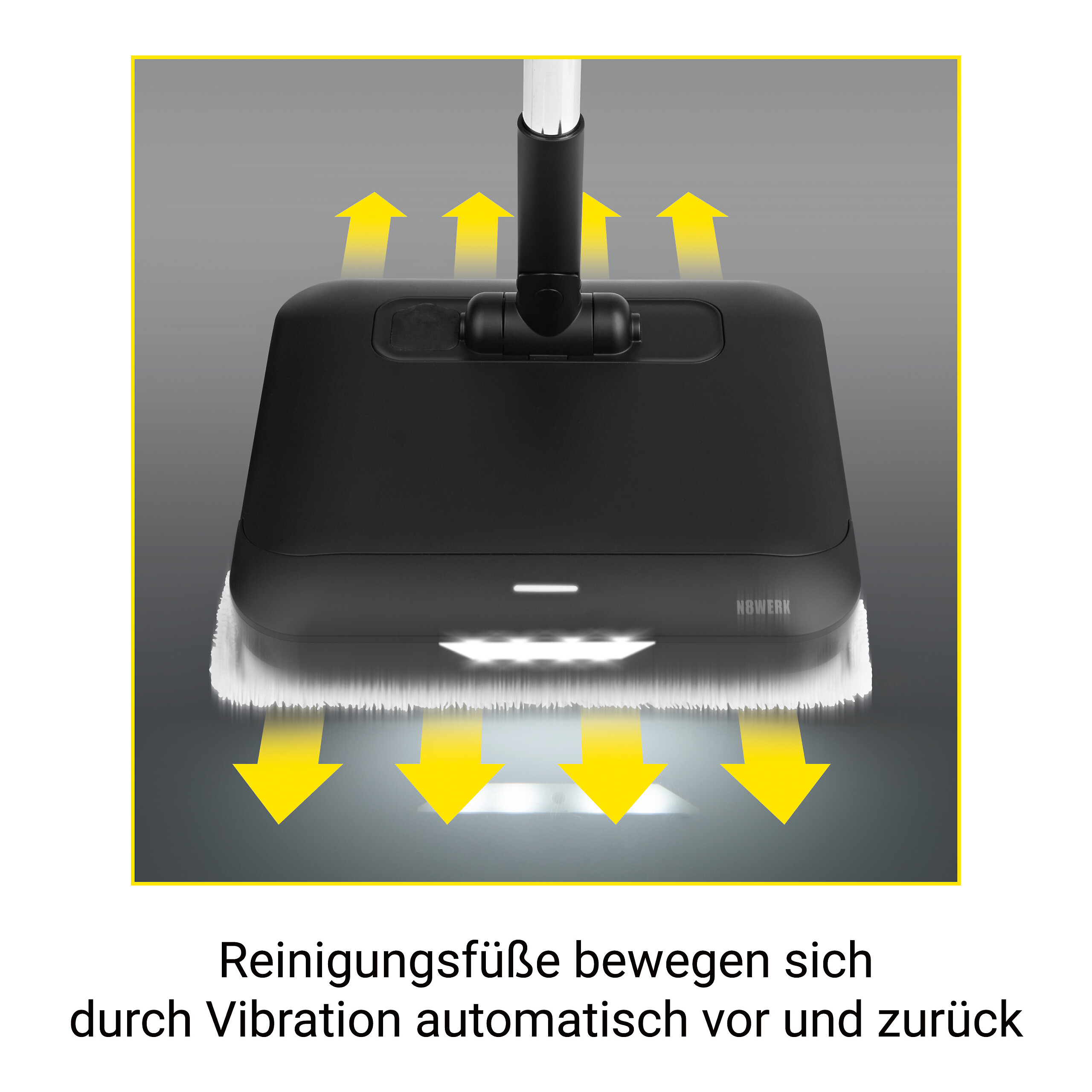 N8WERK Wischmopp schwarz Aluminium Kunststoff B/H/L: ca. 27,5x115x30,4 cm ca. 35 W