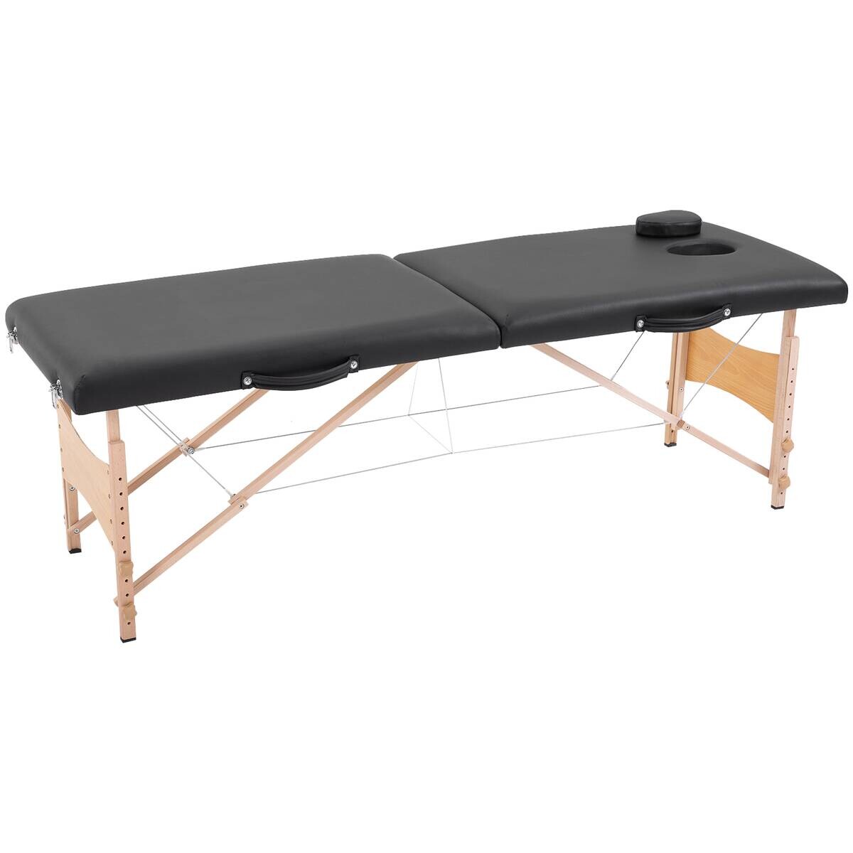 HOMCOM Massageliege schwarz Holz B/H/L: ca. 60x186x58 cm