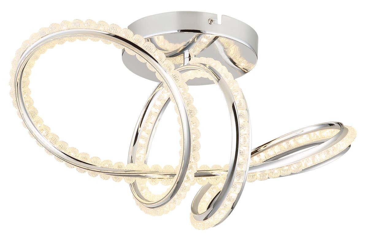 GLOBO LED-Deckenleuchte Chrom klar Metall Kunststoff B/H/L: ca. 25x25x50 cm 1 Brennstellen