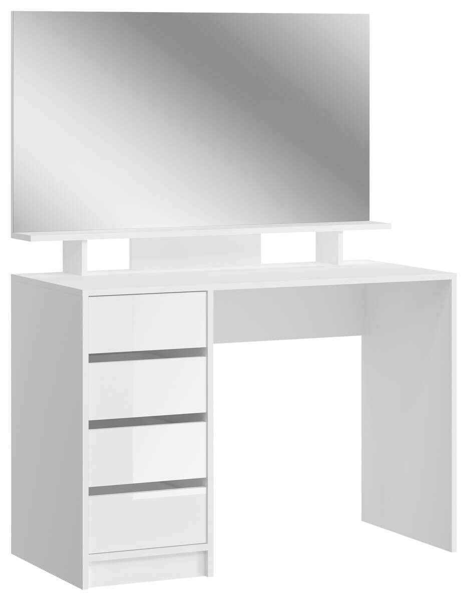 Schminktisch EMMA weiß weiß Hochglanz Spiegel B/H/T: ca. 110x140x48 cm