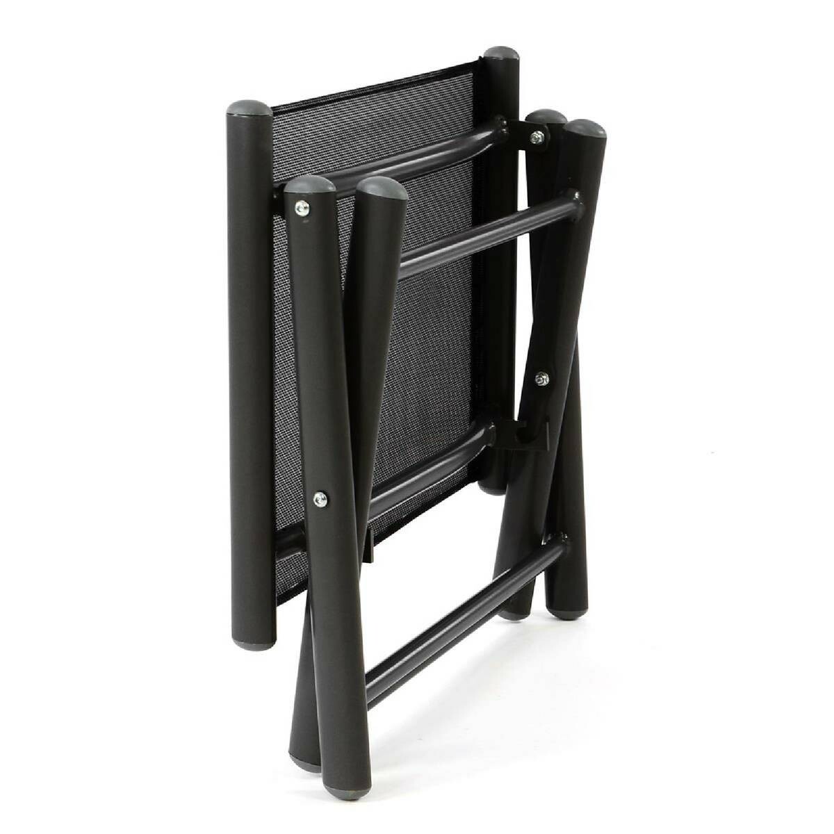 VCM Gartenhocker schwarz Aluminium B/H/T: ca. 40x40x45 cm