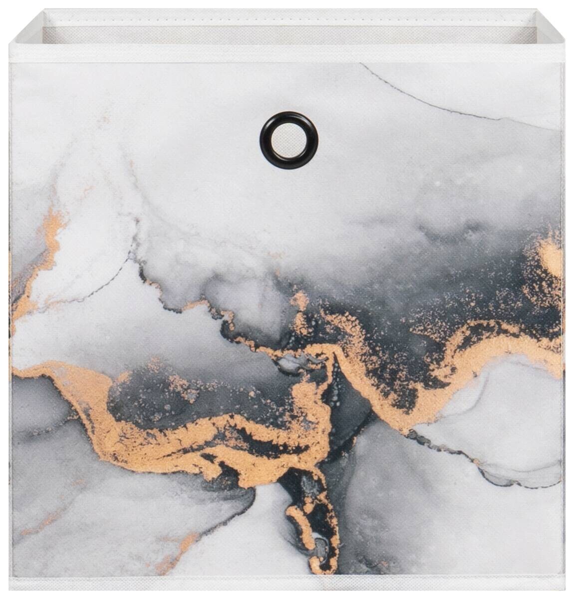 Motivbox Mamor grau gold B/H/T: ca. 32x32x32 cm