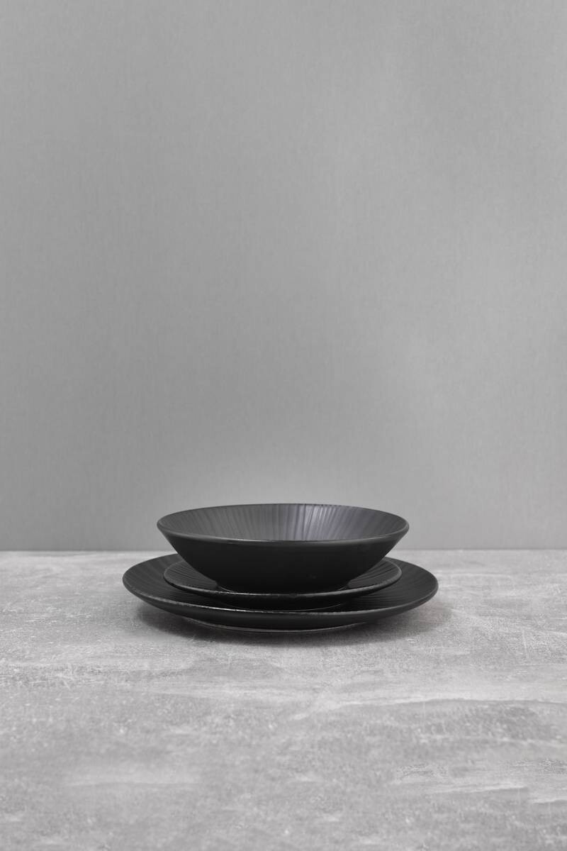 SAN IGNACIO Tafelservice Moods schwarz Steinzeug 12 tlg.