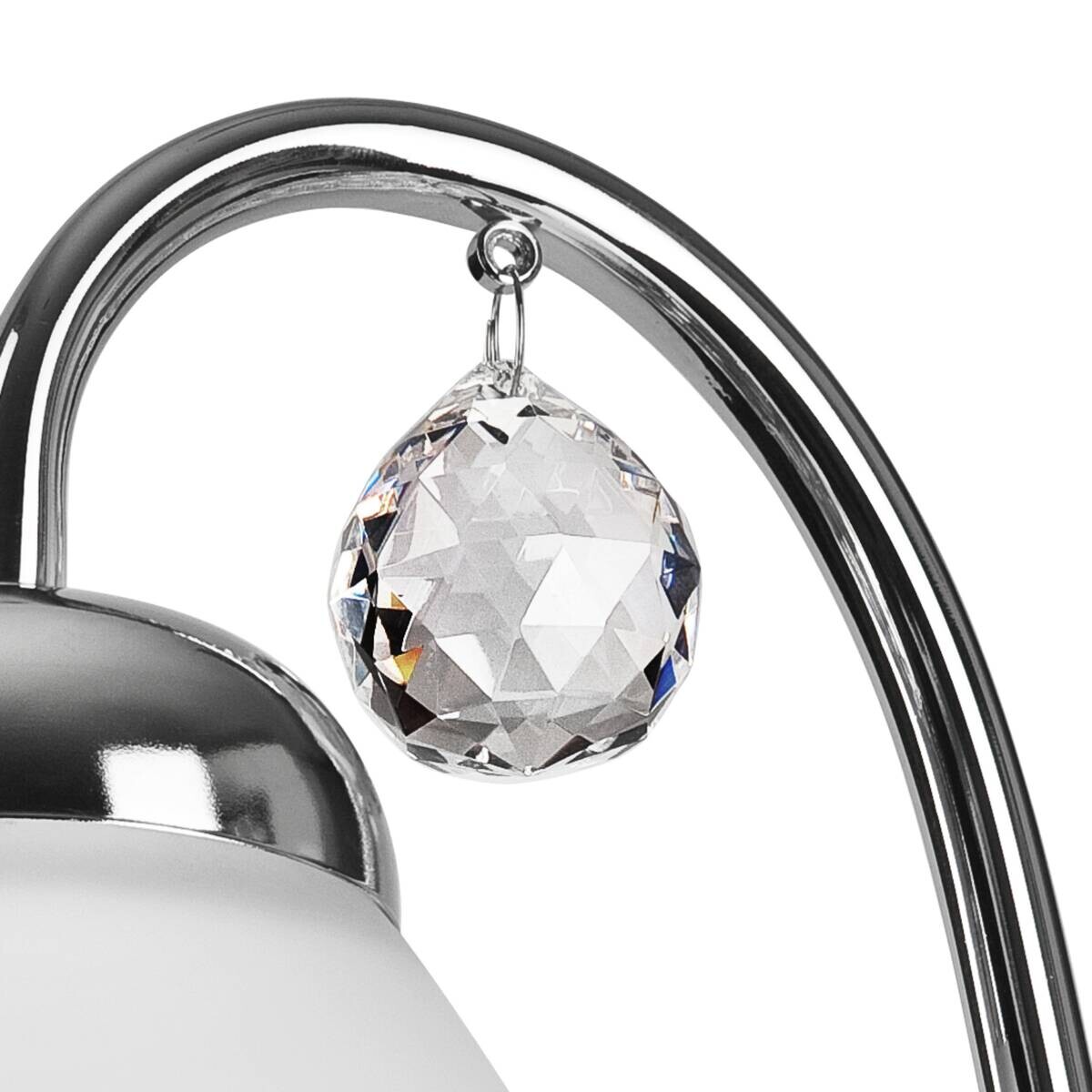 Lamkur Wandleuchte Miranda Chrom Metall Glas H/L: ca. 20x14 cm E27 1 Brennstellen