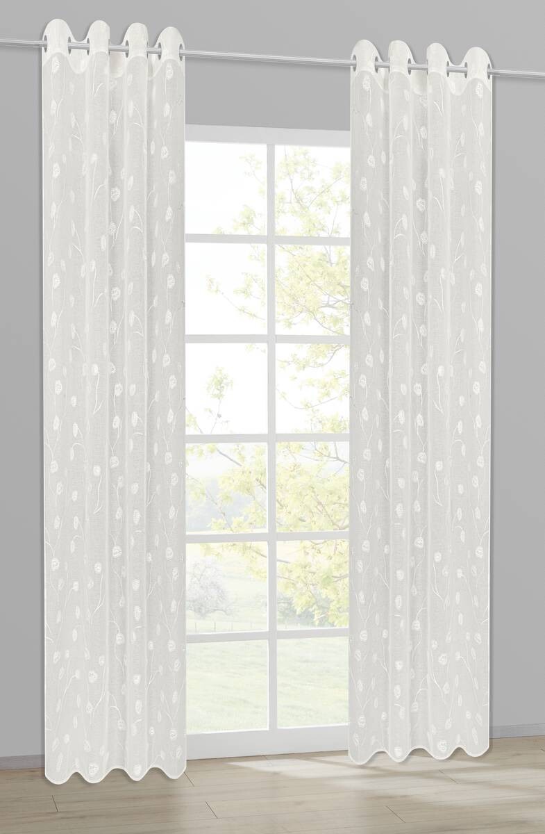 Happy Home Ösenschal Blätter natur B/L: ca. 140x245 cm