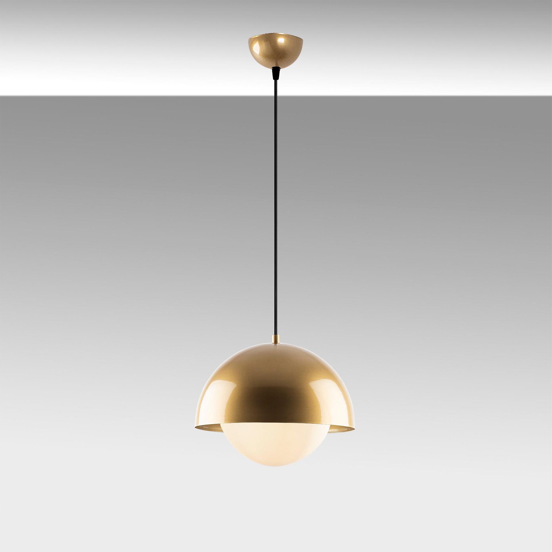 Opviq Pendelleuchte Camgoz-11029 gold Metall Glas B/H/T/L/D: ca. 30x108x30x30x30 cm E27 1 Brennstellen