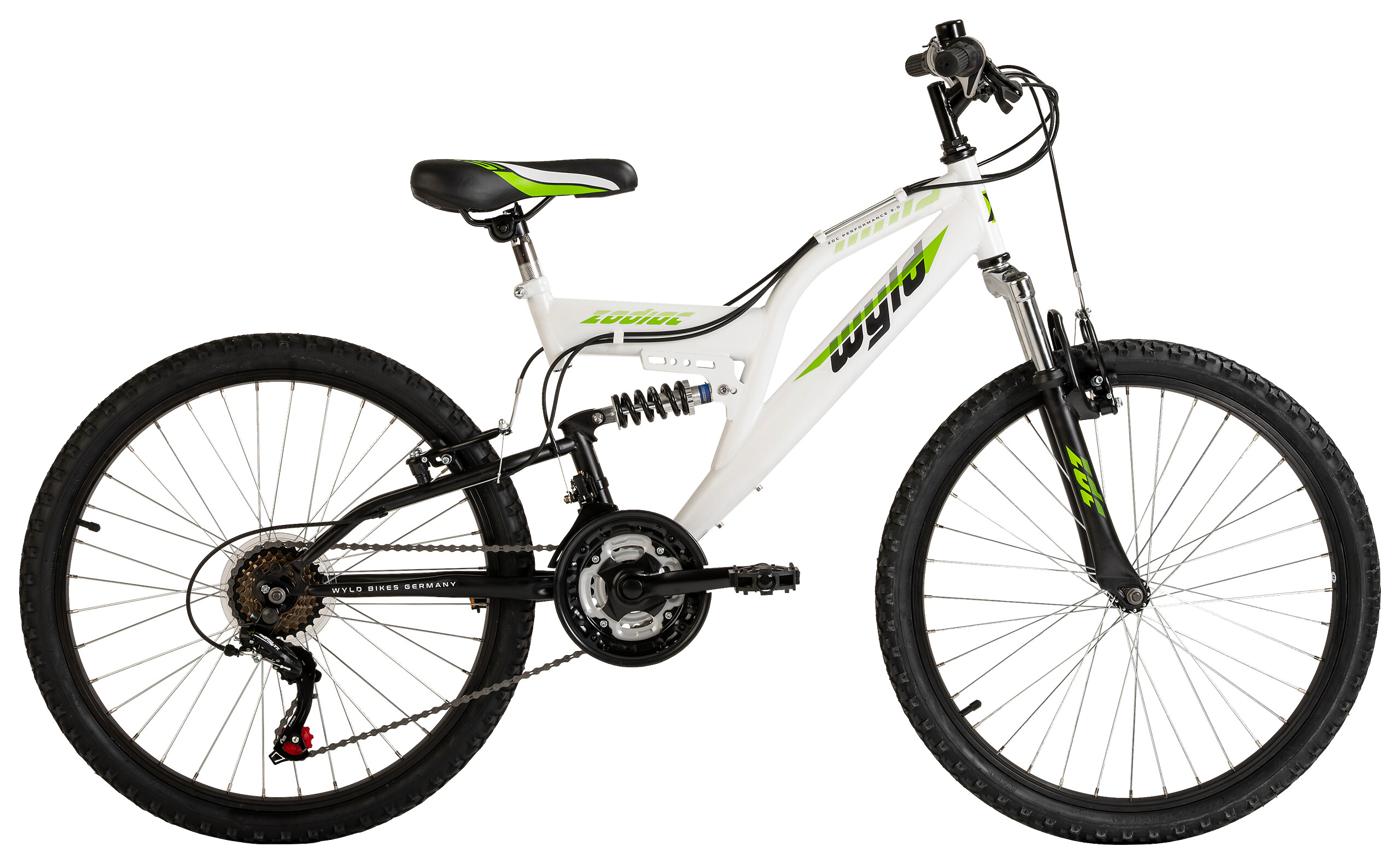 WYLD Kinder-Mountainbike Zodiac ZODIAC 24 Zoll Rahmenhöhe 38 cm 18 Gänge weiß weiß ca. 24 Zoll