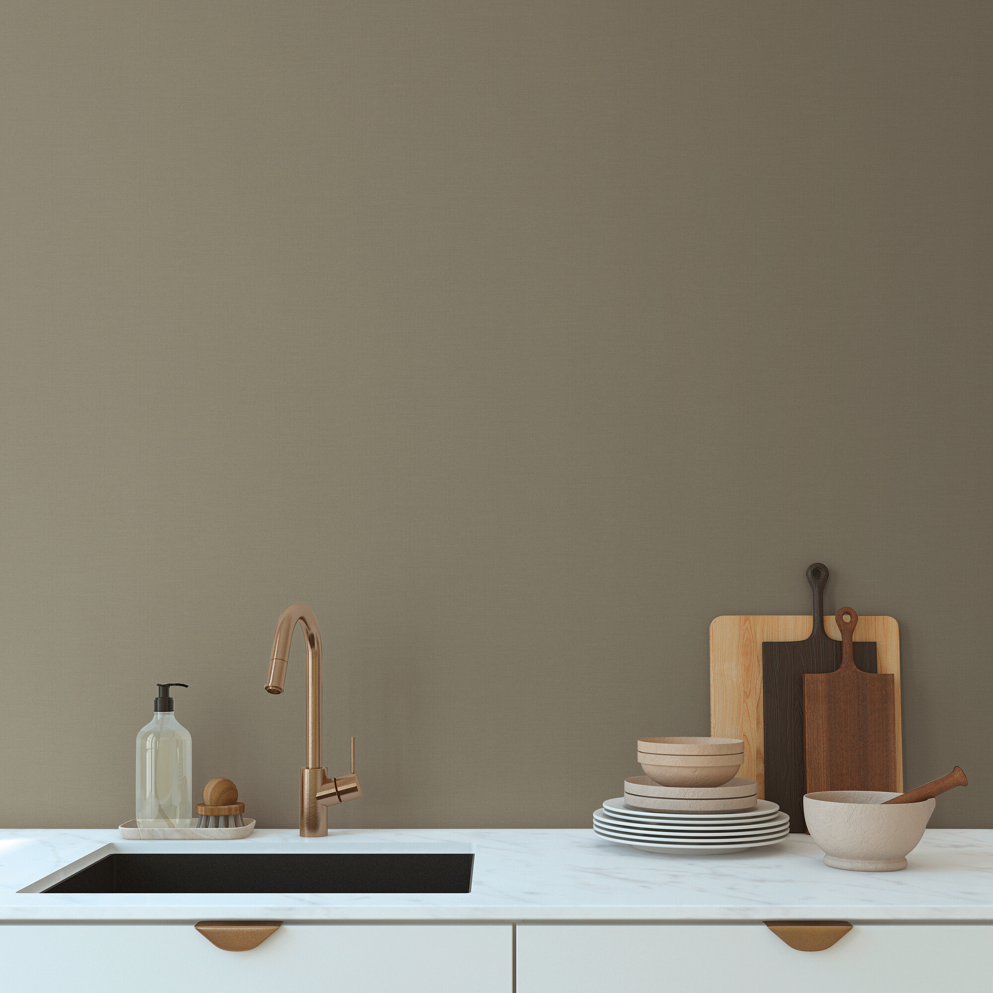 A.S.Creation Vliestapete khaki B/H/D: ca. 53x1005x8,3 cm