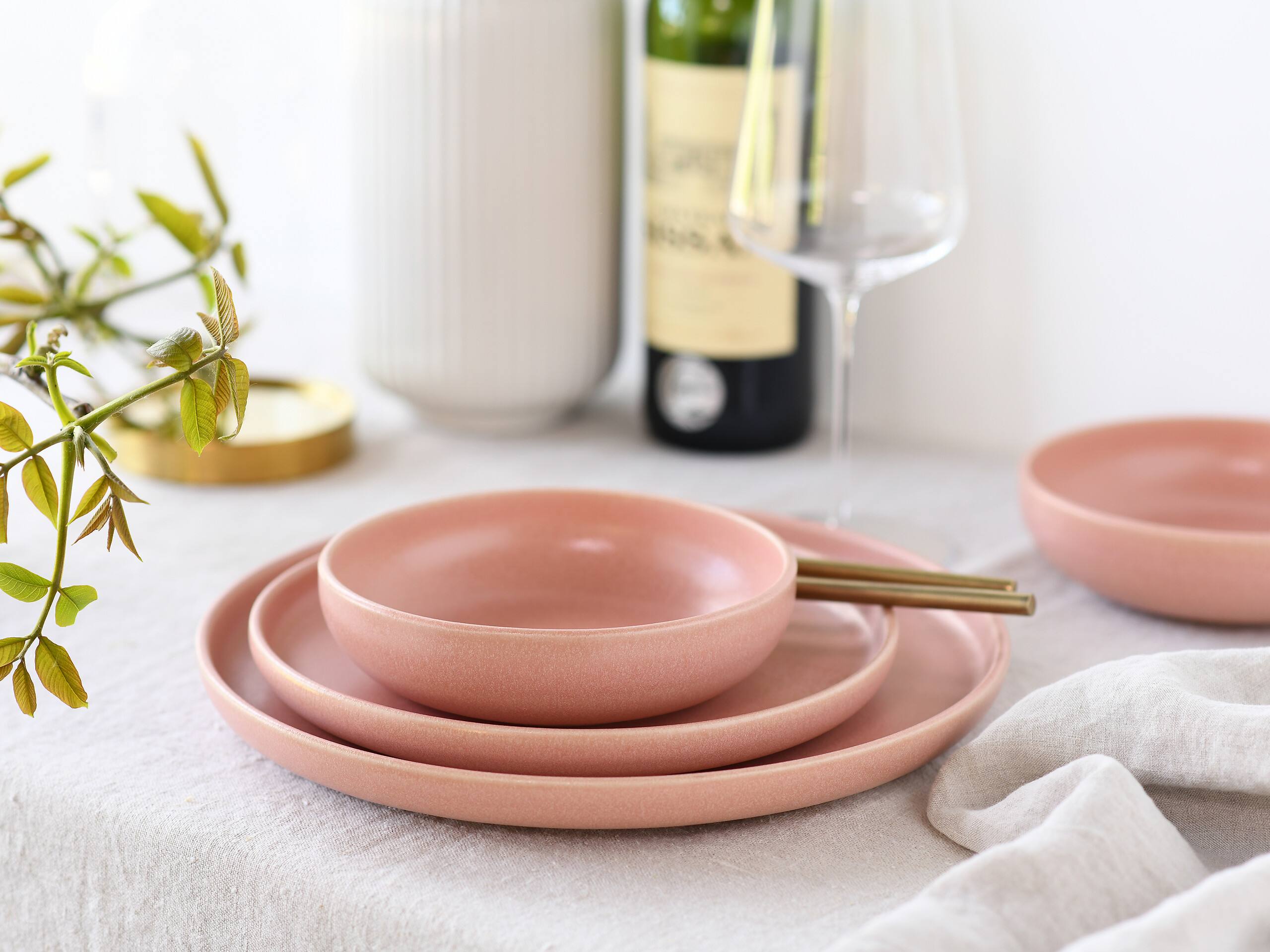 CreaTable Tafelservice Uno Rusty rosé Steinzeug 8 tlg.