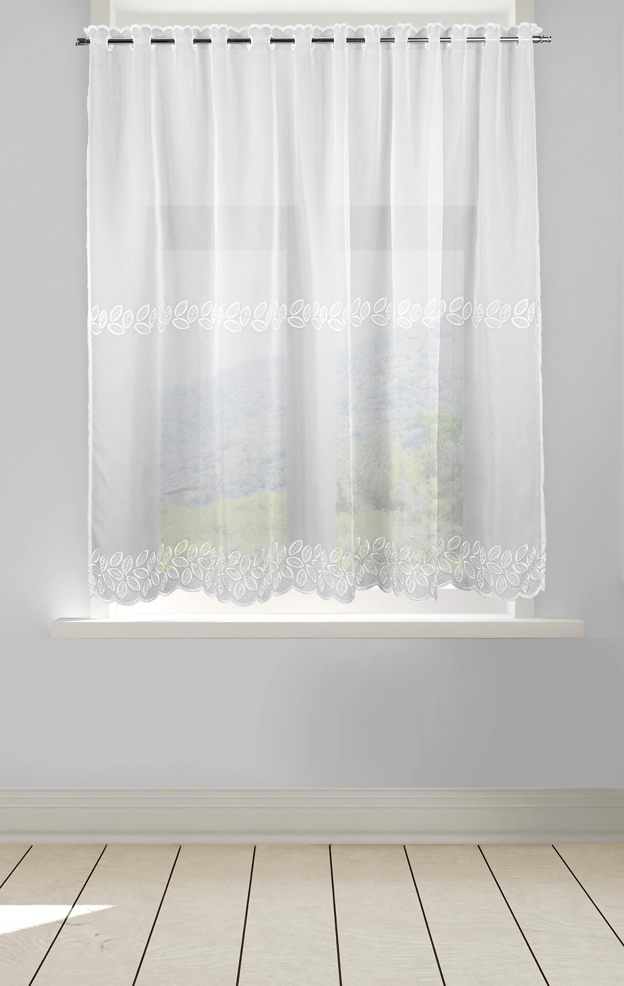 POCOline Scheibengardine Firly weiß B/L: ca. 140x110 cm