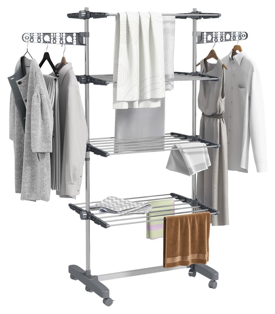 HOMCOM Wäscheständer grau Edelstahl B/H/L: ca. 55x142x172 cm HOMCOM Wäscheständer grau Edelstahl B/H/L: ca. 55x142x172 cm