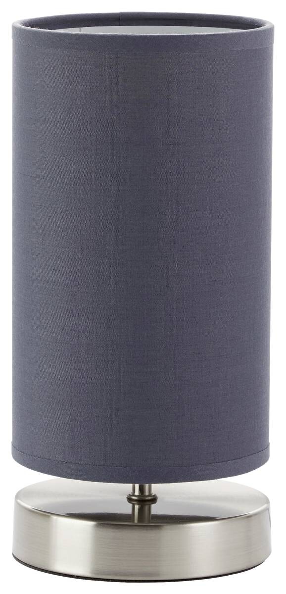 Brilliant Tischleuchte Claire grau nickel matt Stoff Metall H/D: ca. 25,5x12 cm E14 1 Brennstellen