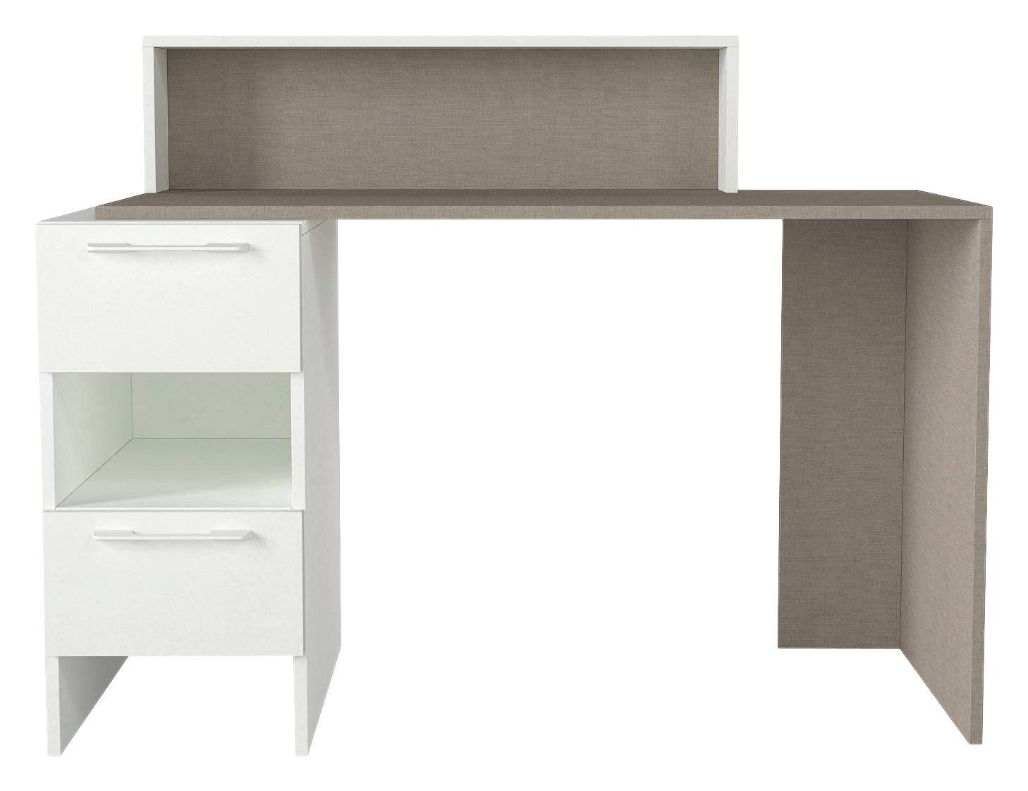 Schreibtisch Mikasa weiß grau B/H/T: ca. 127x90x60 cm