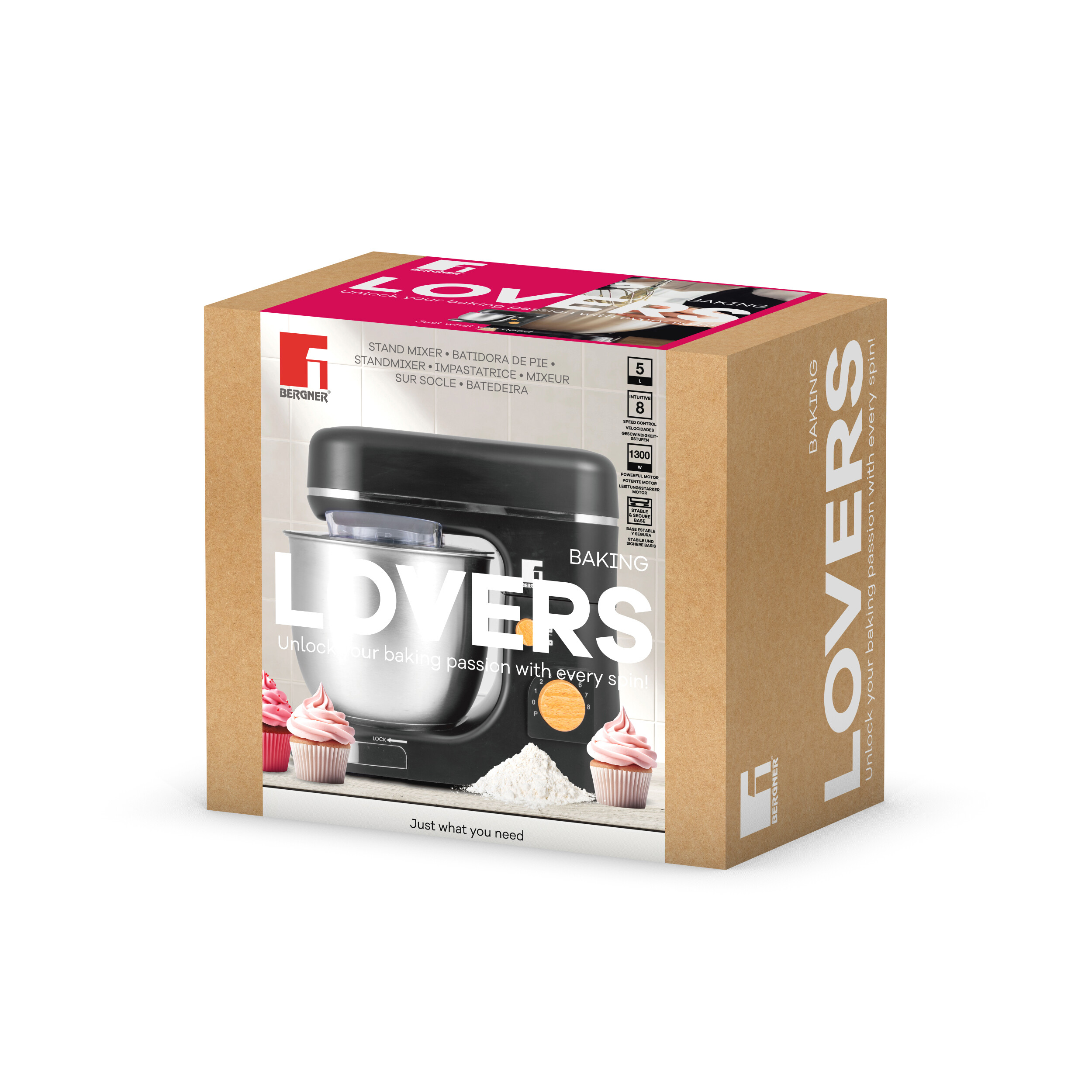 BERGNER Standmixer silber schwarz Edelstahl B/H/L: ca. 23x33,7x38 cm