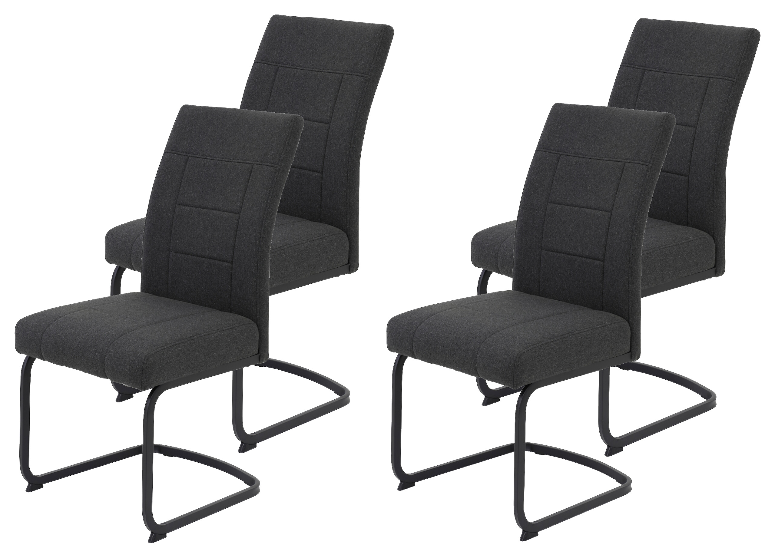 Schwingstuhl Brindisi, 4er-Set anthrazit Webstoff B/H/T: ca. 48x98,5x67 cm