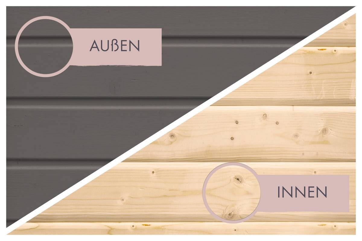 Karibu Saunahaus Sonja 3 grau B/H/T: ca. 231x228x196 cm