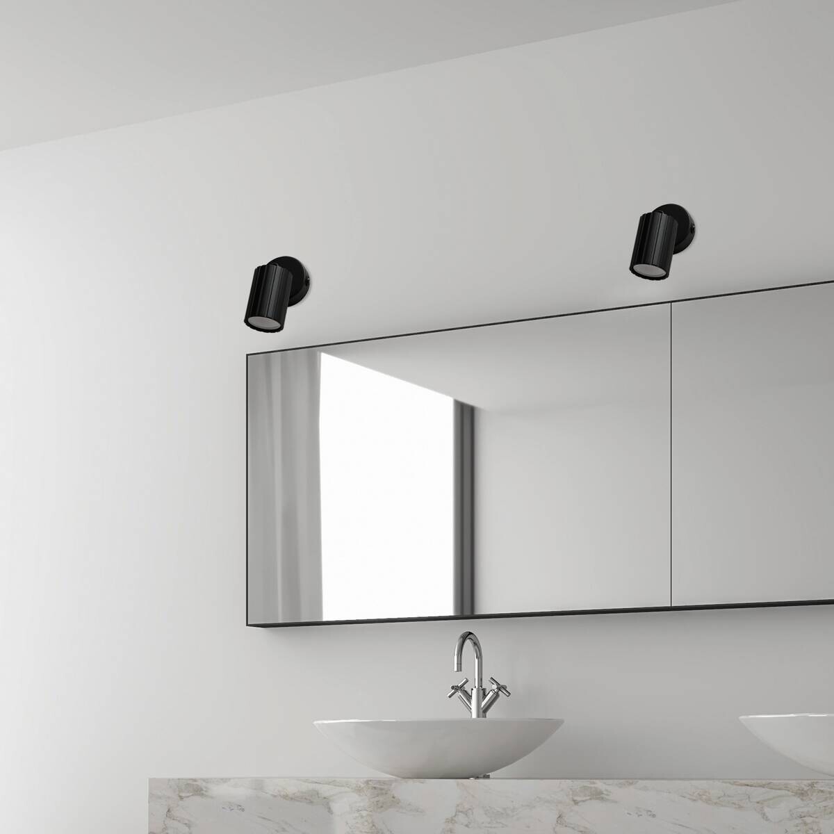 Lamkur Wandleuchte Prisma schwarz Stahl B/H/L: ca. 8x16x8 cm GU10 1 Brennstellen