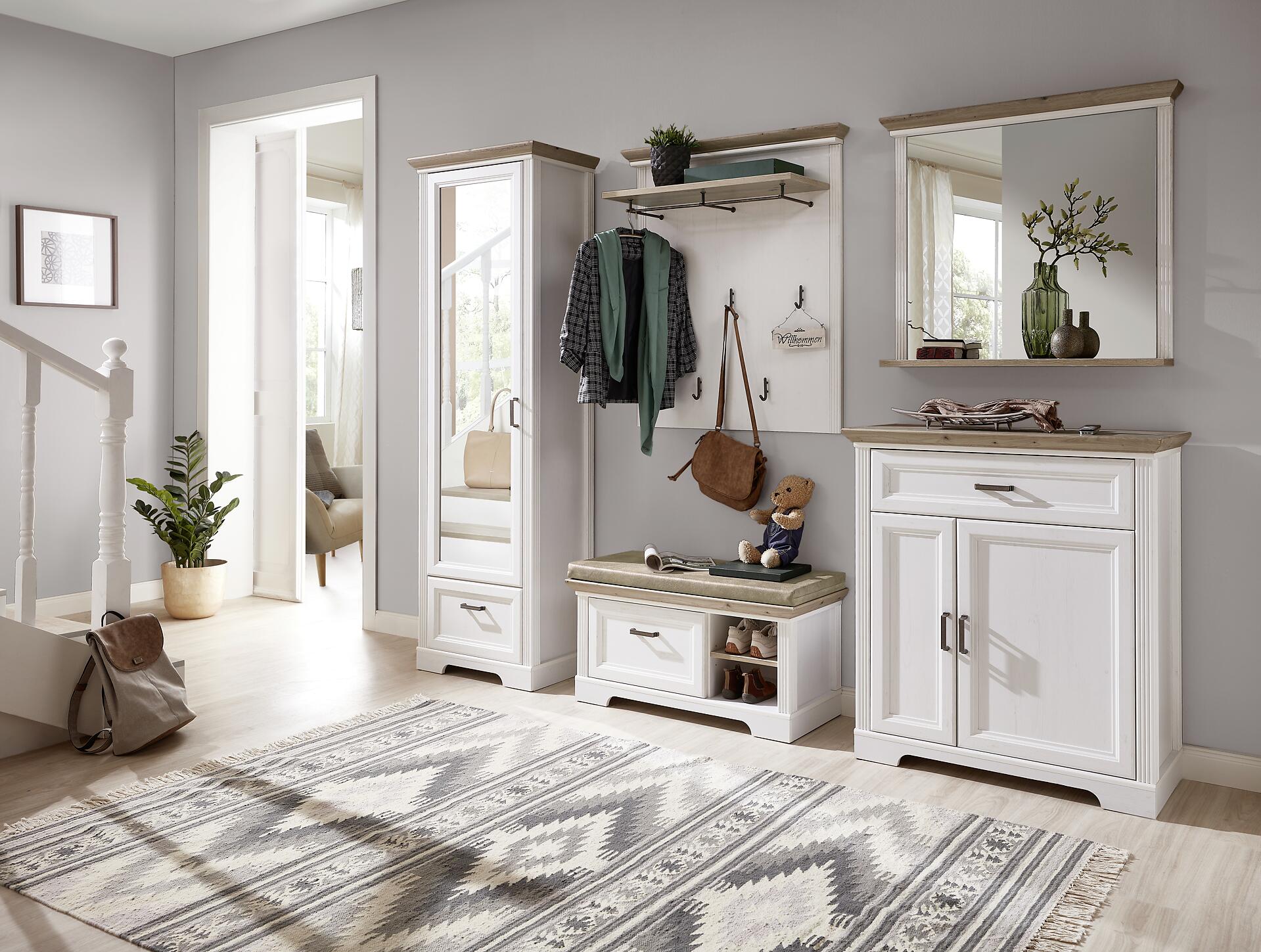 Schuhkommode Jasmin Pinie Nachbildung Eiche Artisan Nachbildung B/H/T: ca. 93x102x41 cm Schuhkommode Jasmin Pinie Nachbildung Eiche Artisan Nachbildung B/H/T: ca. 93x102x41 cm