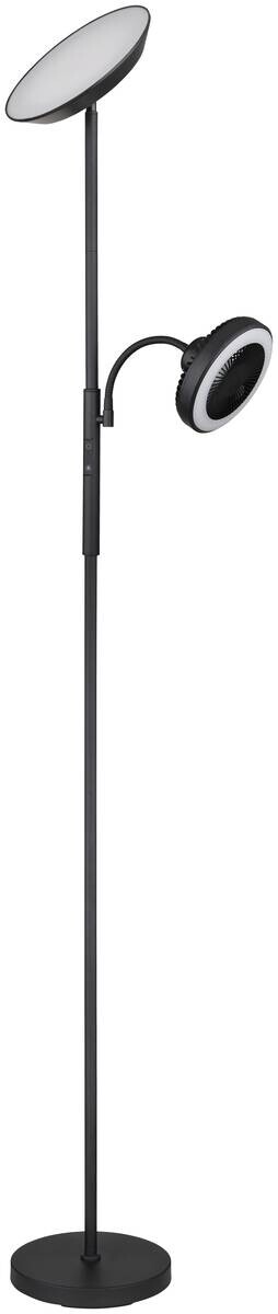 GLOBO Deckenfluter mattschwarz Chrom Metall Kunststoff B/H/T: ca. 25x178x33,7 cm