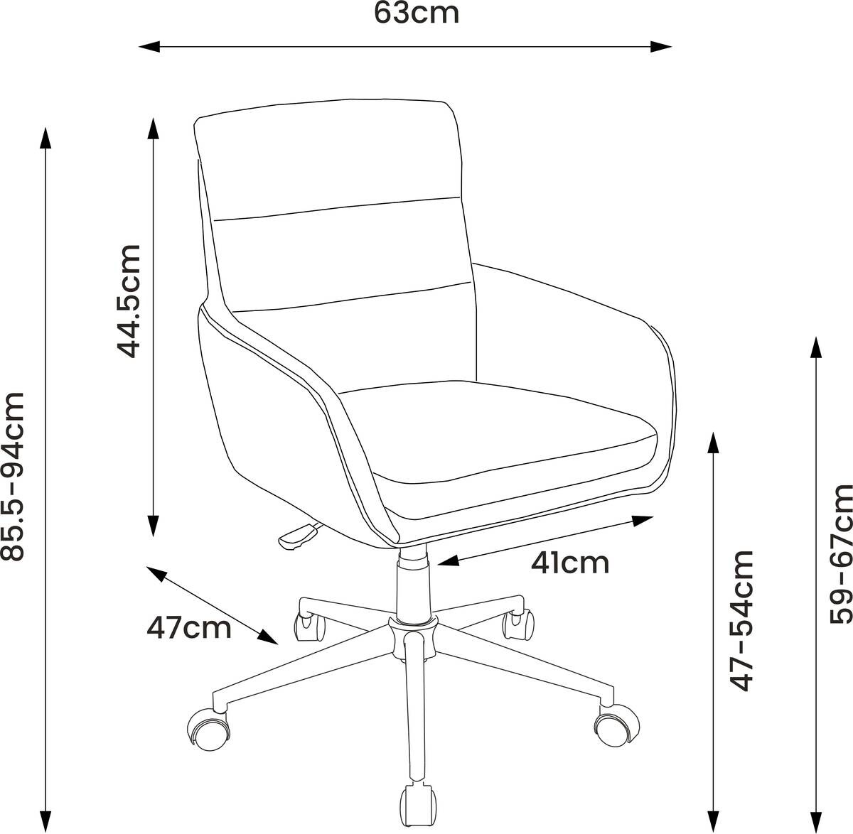 Drehstuhl Hannah grau Stoff
