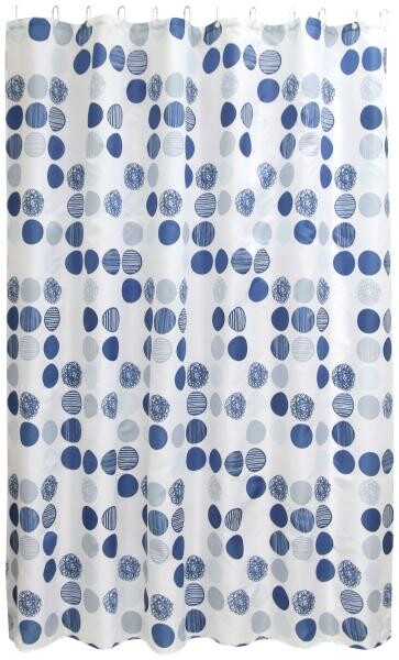 Acus Duschvorhang weiß blau Polyester-Mischgewebe B/L: ca. 180x200 cm