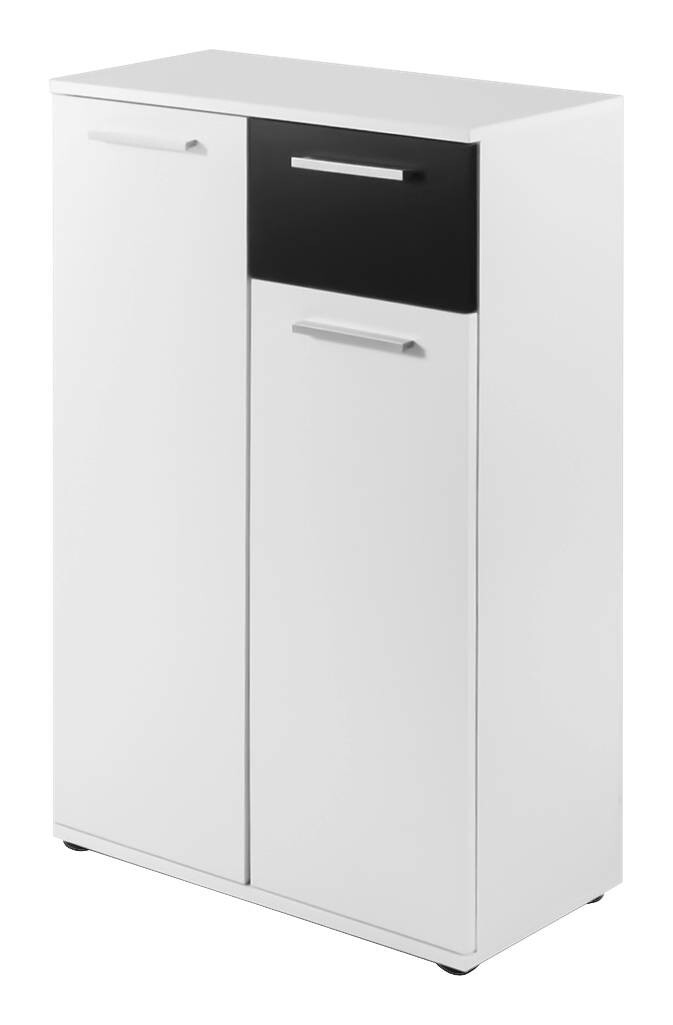 Schuhkommode JAKOB weiß schwarz B/H/T: ca. 60x102x30 cm