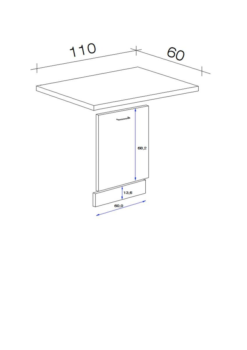 Geschirrspüler- Frontset Vita weiß matt B/H/T: ca. 110x86x60 cm