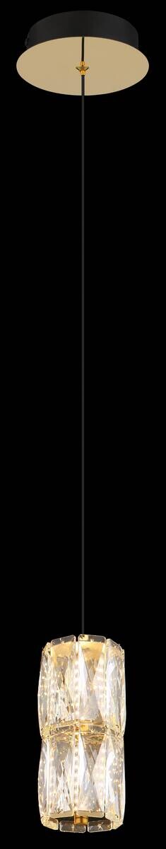 GLOBO Pendelleuchte gold mattschwarz klar Metall Glas H/D: ca. 150x14 cm 1.0 Brennstellen