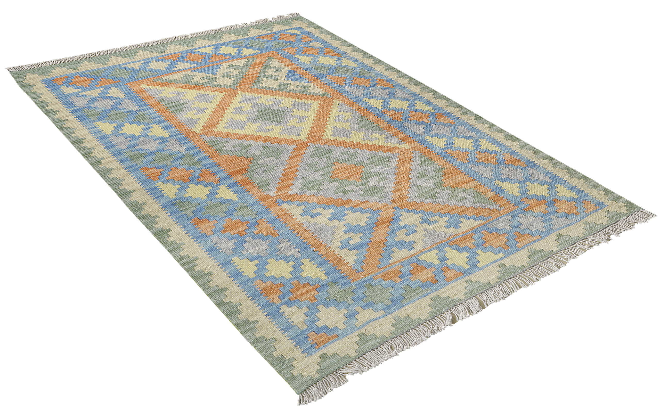 PersaTepp Teppich Kelim Gashgai blau B/H/L: ca. 107x1x141 cm