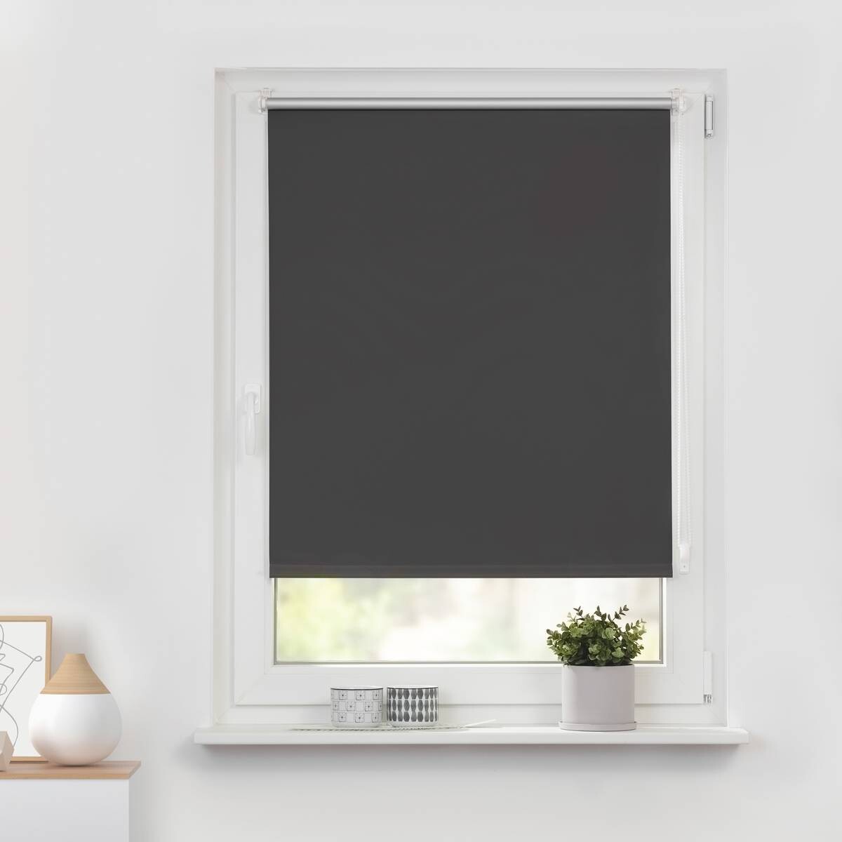 LICHTBLICK Thermo Klebe-/Klemmrollo Verdunklungsqualität anthrazit B/L: ca. 50x150 cm