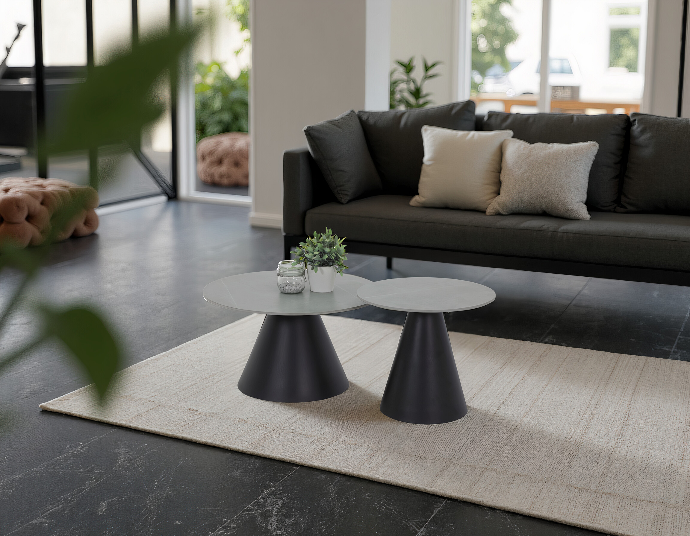 Hela Couchtisch Dustin Marmoroptik grau Metall B/H: ca. 70x46 cm Hela Couchtisch Dustin Marmoroptik grau Metall B/H: ca. 70x46 cm