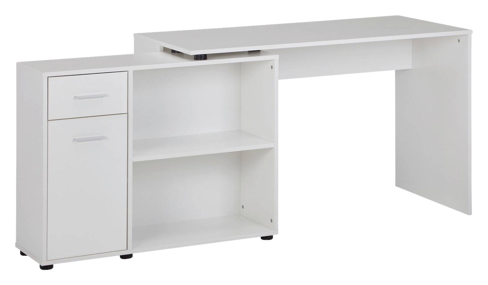 Schreibtischkombination weiß B/H/T: ca. 120x75,5x106,5 cm