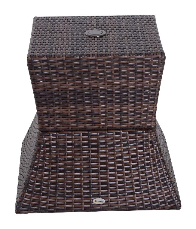 Outsunny Gartentisch braun Metall B/H/L: ca. 54x55x54 cm