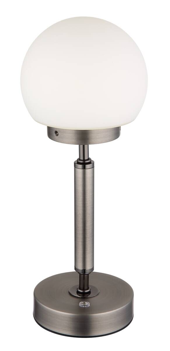 GLOBO LED-Tischleuchte Opal anthrazit Glas Metall Kunststoff H/D: ca. 28,5x11,5 cm 1 Brennstellen