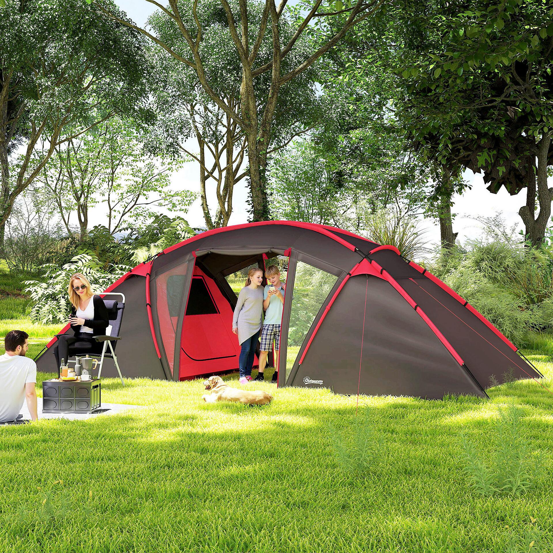 Outsunny Campingzelt grau Kunststoff B/H/L: ca. 235x195x615 cm