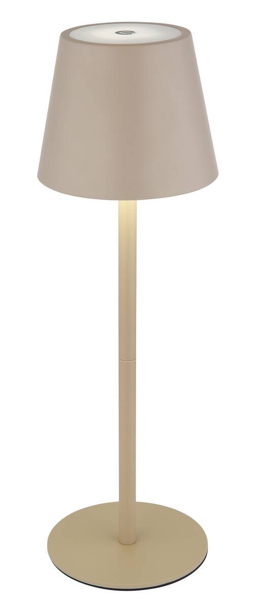 GLOBO LED-Tischleuchte sand Opal schwarz Kunststoff Metall H/D: ca. 36x11,5 cm 1 Brennstellen