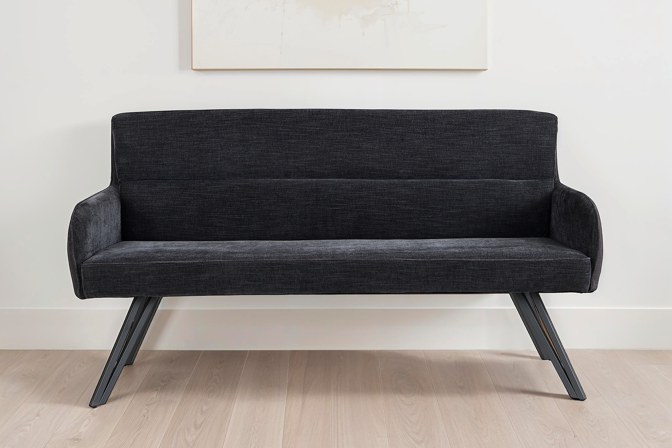 Sitzbank TINO schwarz Metall Microfaser B/H/T: ca. 160x94x67 cm