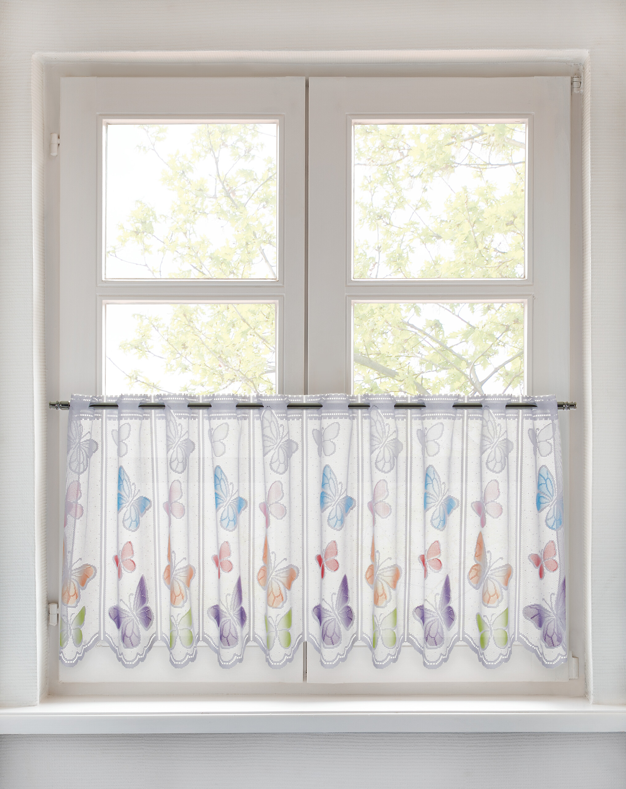 POCOline Scheibengardine Schmetterling bunt B/L: ca. 145x45 cm