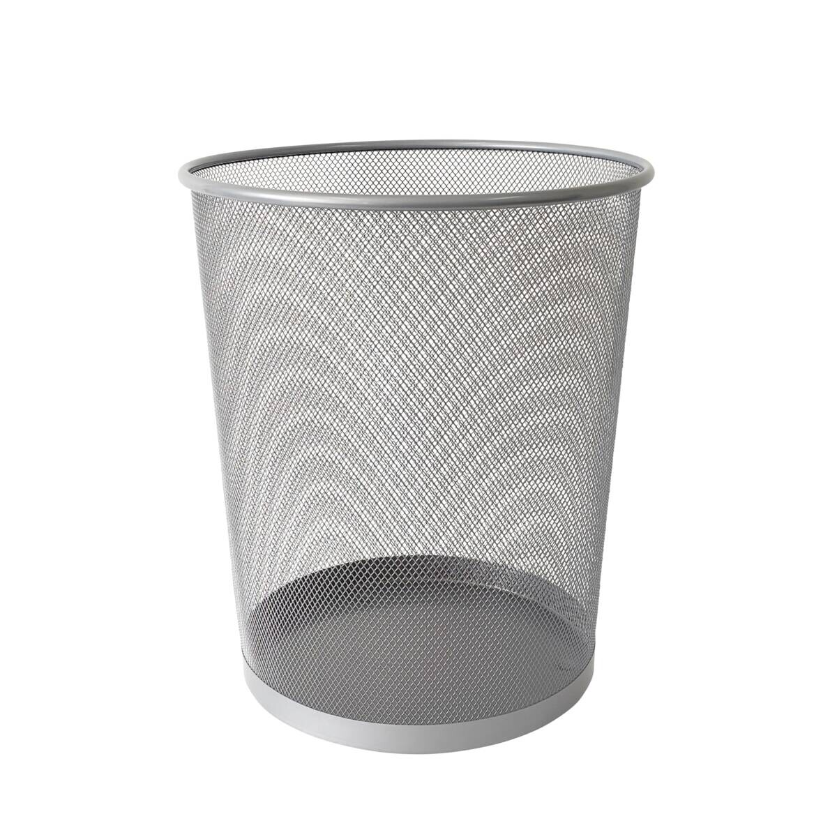 POCOline Papierkorb silber Metall H/D: ca. 34,5x29,5 cm