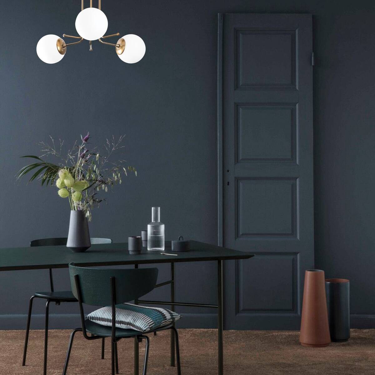 Opviq Deckenleuchte Daisy gold weiß Metall B/H/T/L/D: ca. 48x34x48x48x48 cm E27 3 Brennstellen