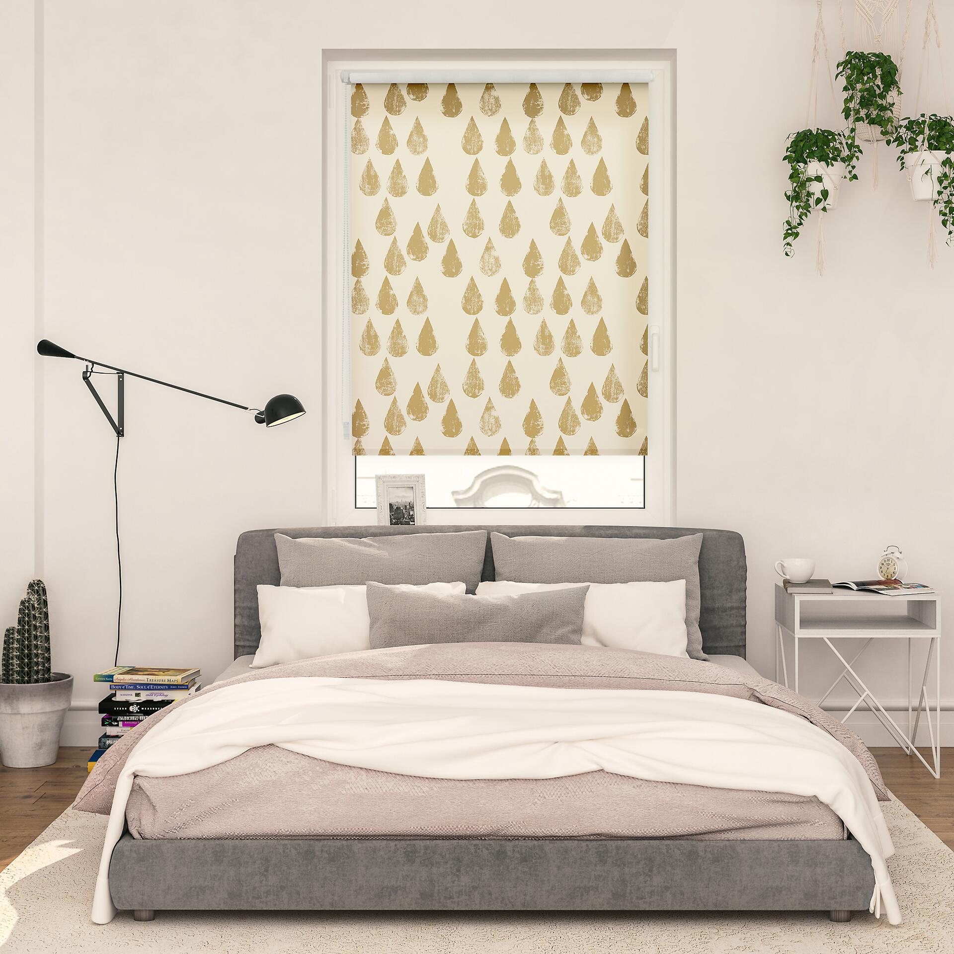 LICHTBLICK Rollo Golden Drops gold B/L: ca. 70x150 cm
