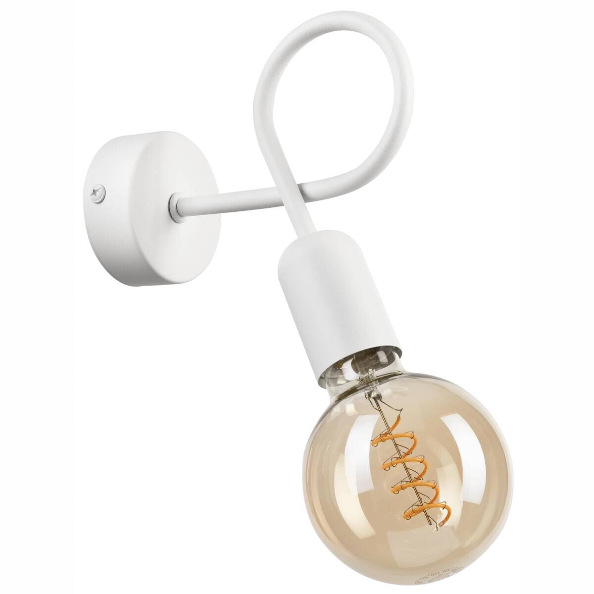 Lamkur Wandleuchte weiß Stahl B/H/L: ca. 8x18x16 cm E27 1 Brennstellen