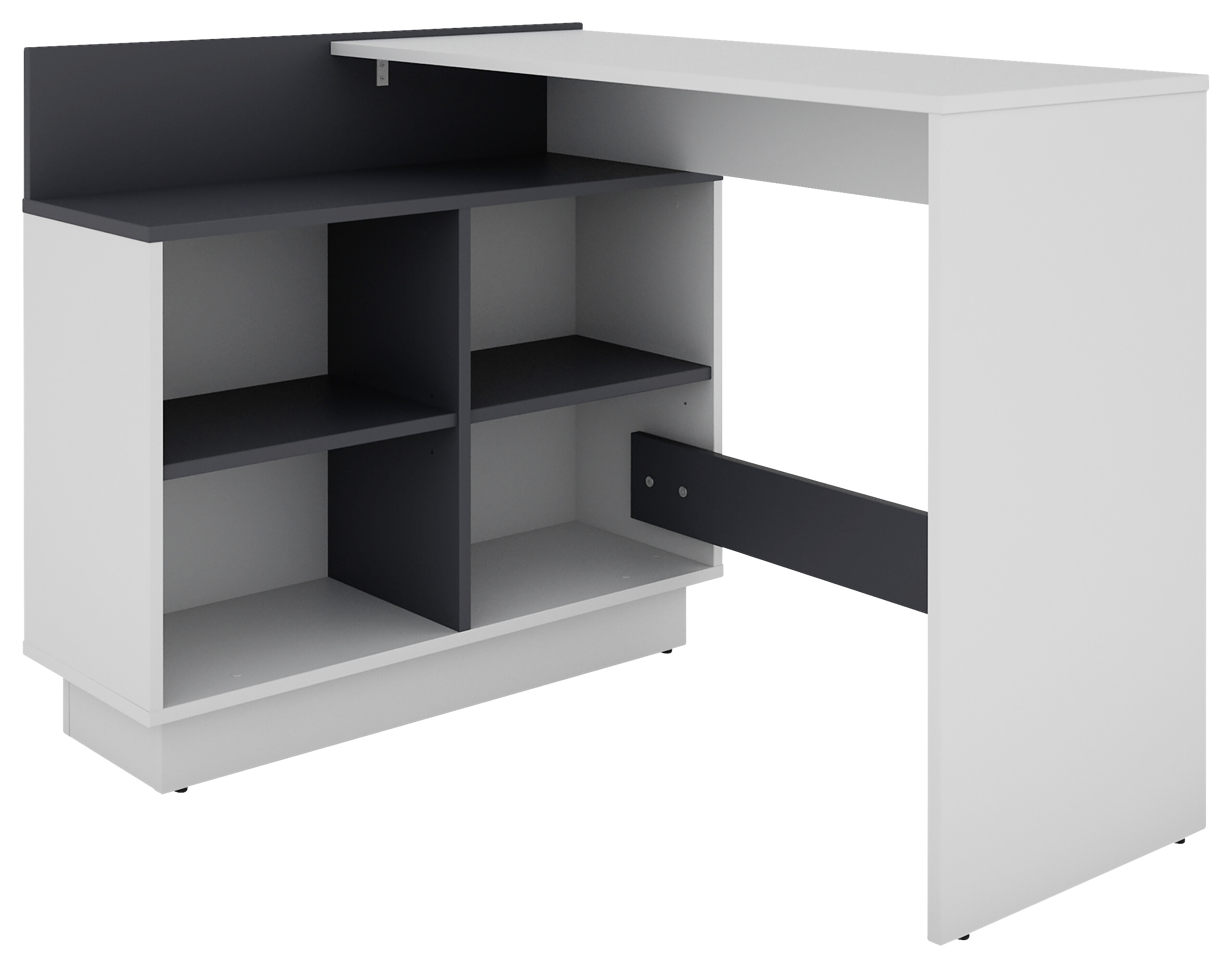 Eckschreibtisch BERNI weiß Graphit B/H/T: ca. 102x77,5x80 cm